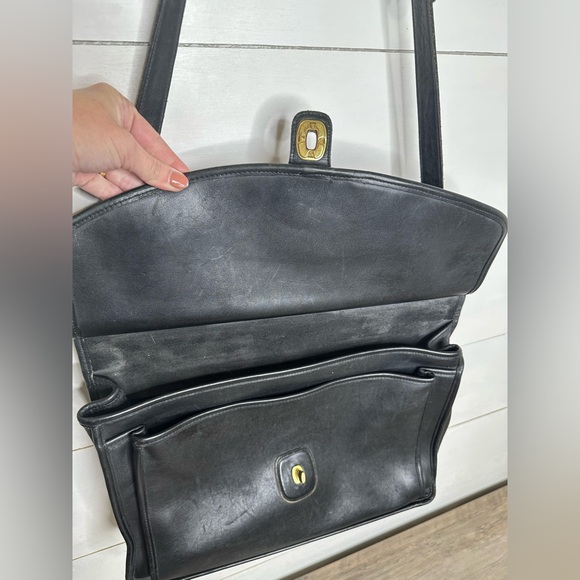 90's Vintage Coach 5266 Beekman Black Leather Briefcase,Messenger Bag + hang tag - Picture 4 of 16